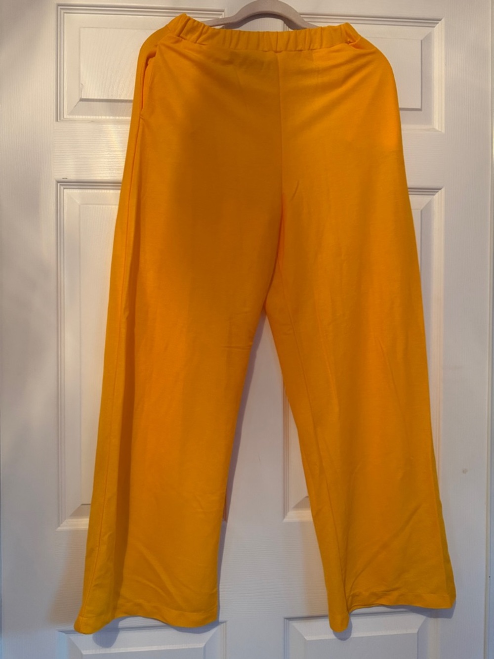 Zara Bright Yellow Wide-Leg Pull-On Pants
